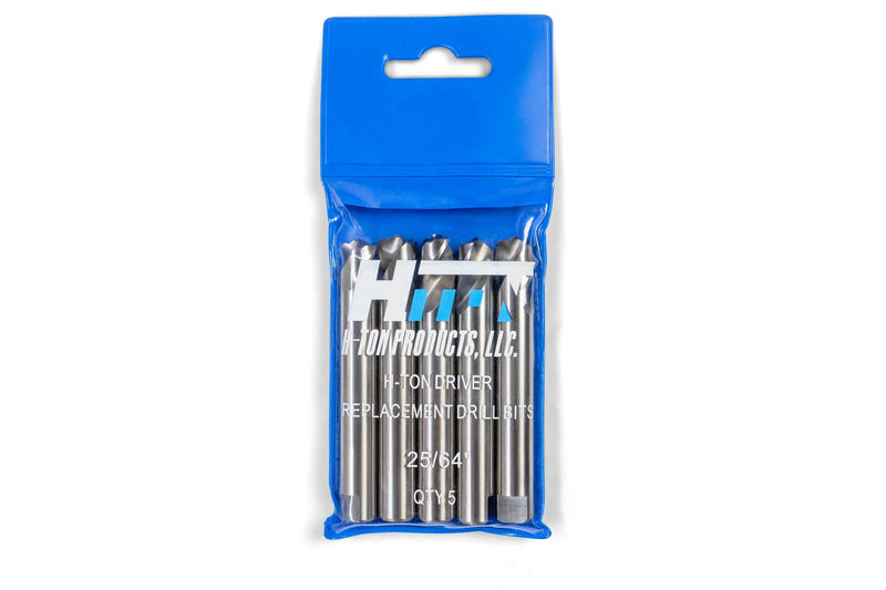 5- pack 25/64” M35 Custom Tip Replacement Drill Bits. For H-Ton Xpress Driver 2.0